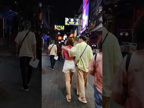 European Girls fun at the walking street, Pattaya city#shorts