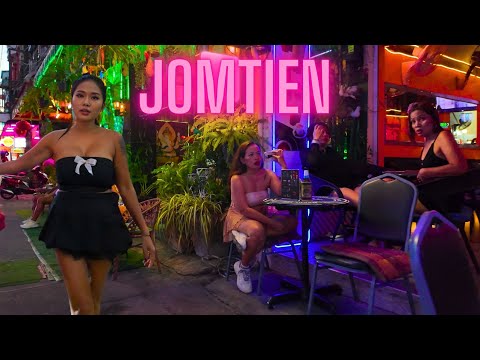 [4K] JOMTIEN beach, the best area in PATTAYA, THAILAND 2025